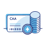 CAA card with a coin stack beside icon