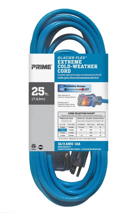 Product Image – Prime Glacier Flex® Extreme Cold Weather Extension Cord - 25ft