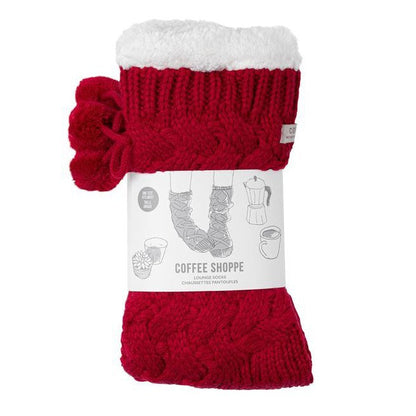 Coffee Shoppe Textured Basket Weave Lounge Socks