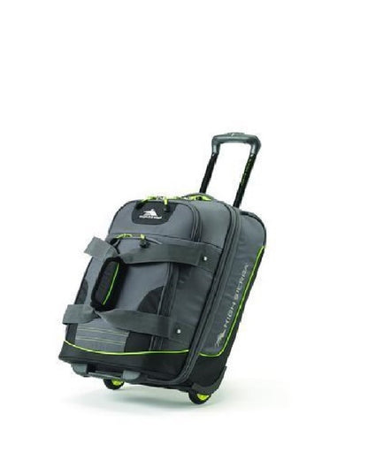 Image showing dark grey luggage piece with black carrying handle extended.