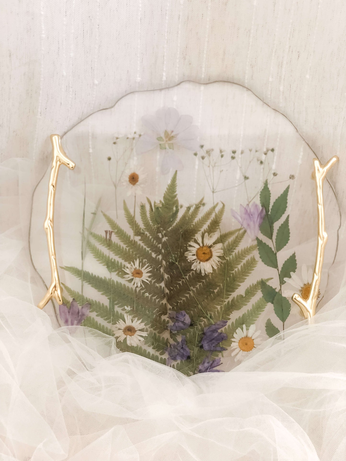 Wilde Fleur Co. Flower Resin Tray with Handles