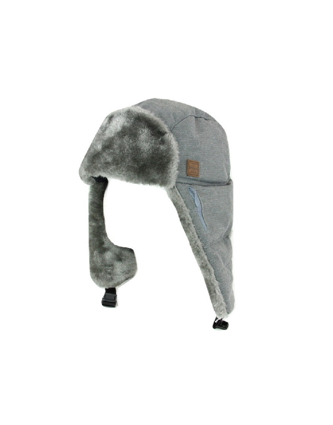 Image showing trapper-style hat weaved in medium grey colour.