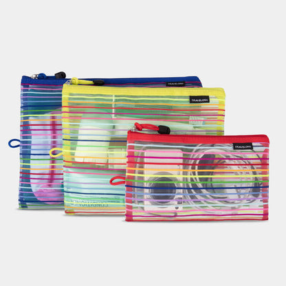 Travelon Set of 3 Mesh Pouches - Rainbow