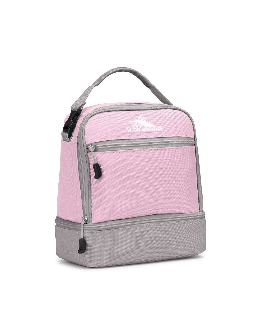 Image showing pink lunch bag with light grey trim.