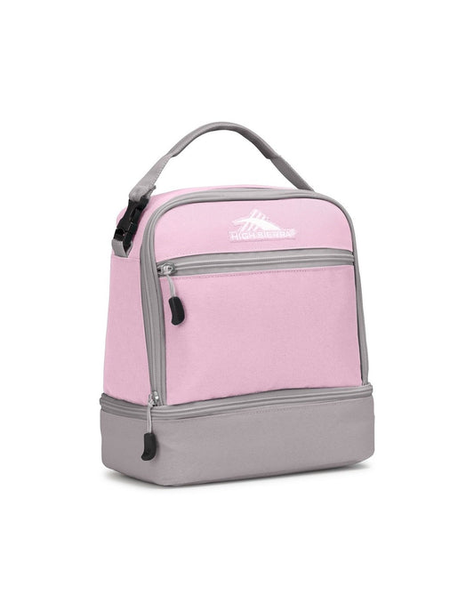 Product Image – Image showing pink lunch bag with light grey trim.