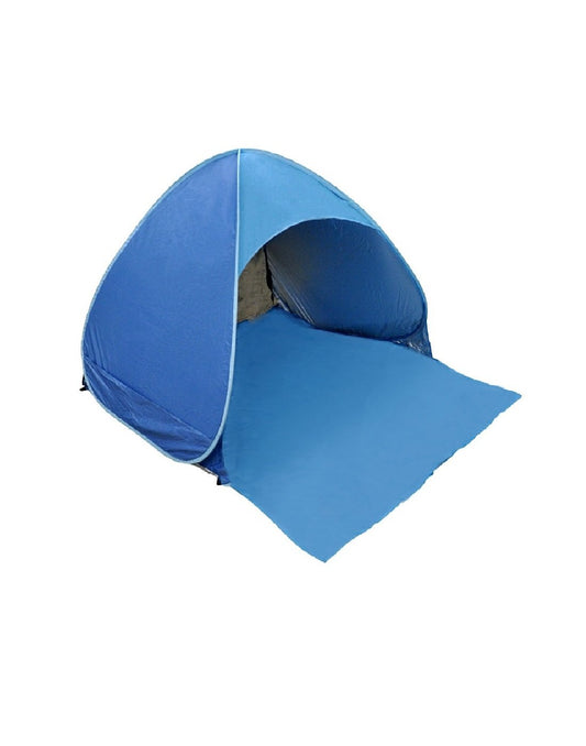 Product Image – Image showing front three quarter view of sun tent in medium blue colour.
