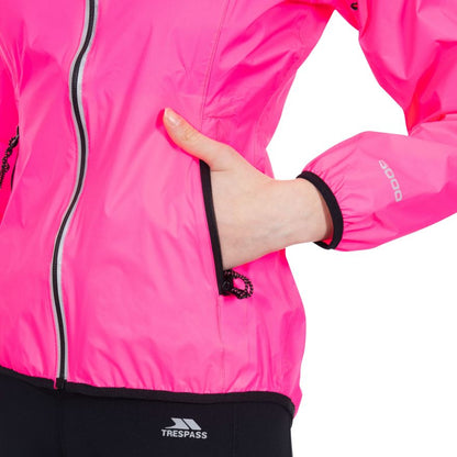 Trespass Beaming Women's Hi-Vis Waterproof Packaway Jacket