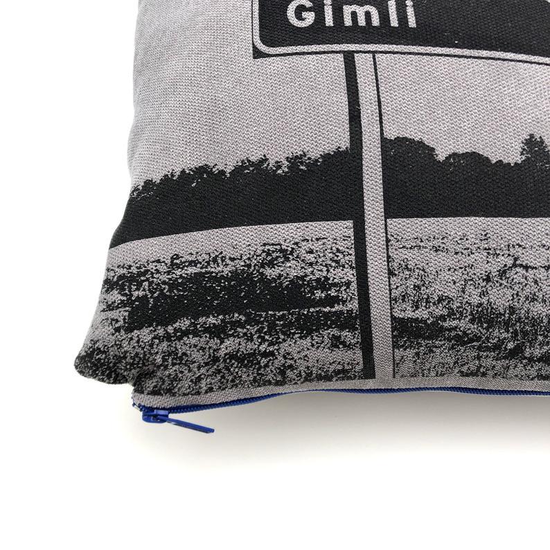 Winnipeg North of Fargo Winnipeg Beach & Gimli Highway Sign Pillow