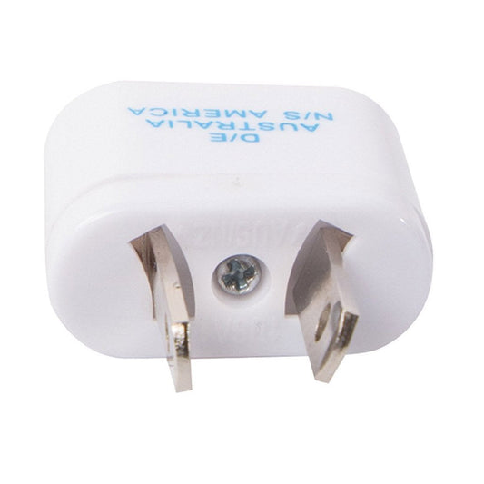 Product Image – Image showing product molded in white plastic with metal plugs and light blue lettering.