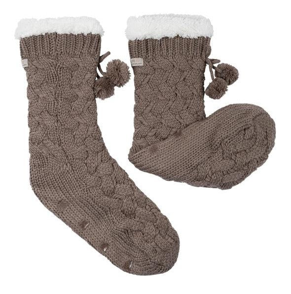 Coffee Shoppe Textured Basket Weave Lounge Socks