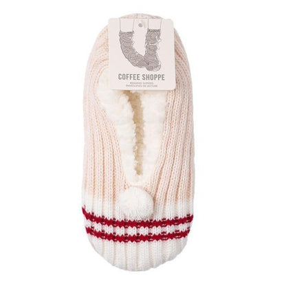 Coffee Shoppe Canadiana Plush Pom-Pom Slippers