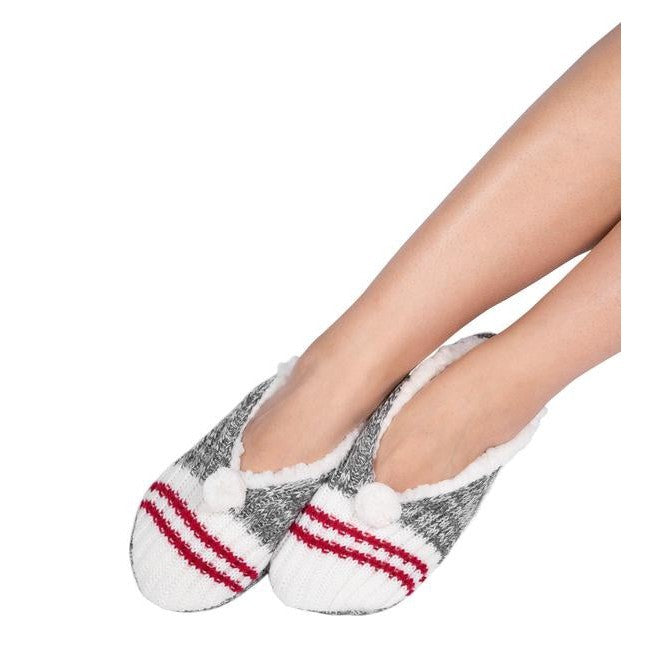 Coffee Shoppe Canadiana Plush Pom-Pom Slippers