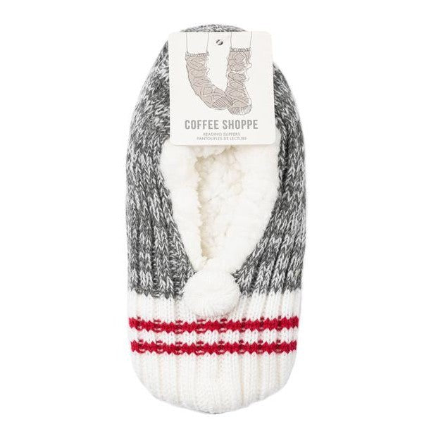 Coffee Shoppe Canadiana Plush Pom-Pom Slippers