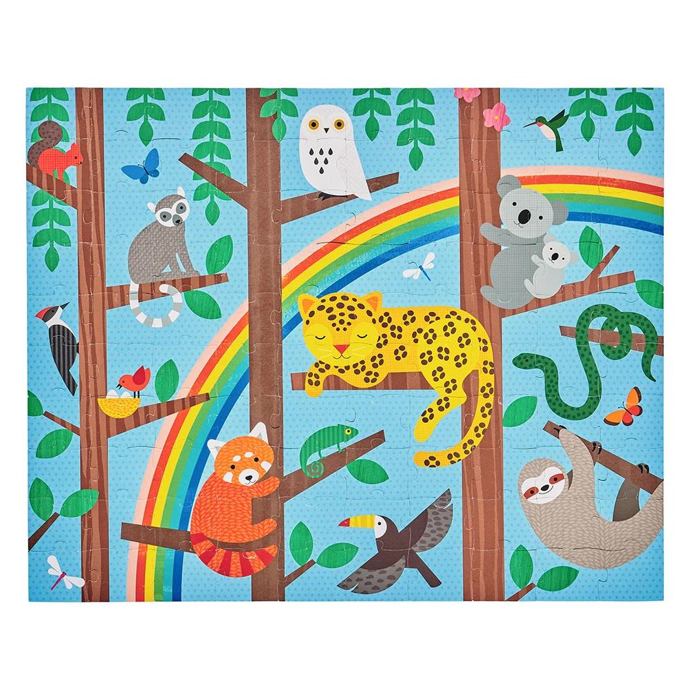 Petit Collage Double Sided On-The-Go Animal Menagerie Puzzle 49 Pieces