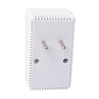 Image showing rear of product molded in white plastic with metal prongs.