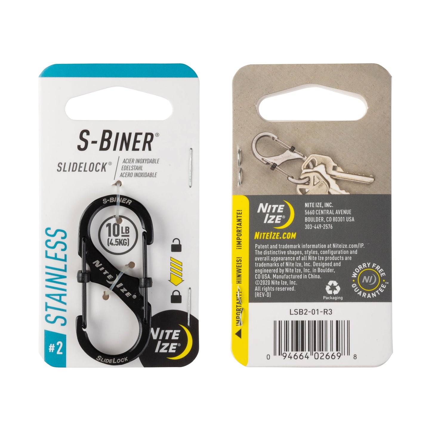 Nite IzeNite Ize S-BINER® SLIDELOCK® STAINLESS STEEL #2S-Biner1016962