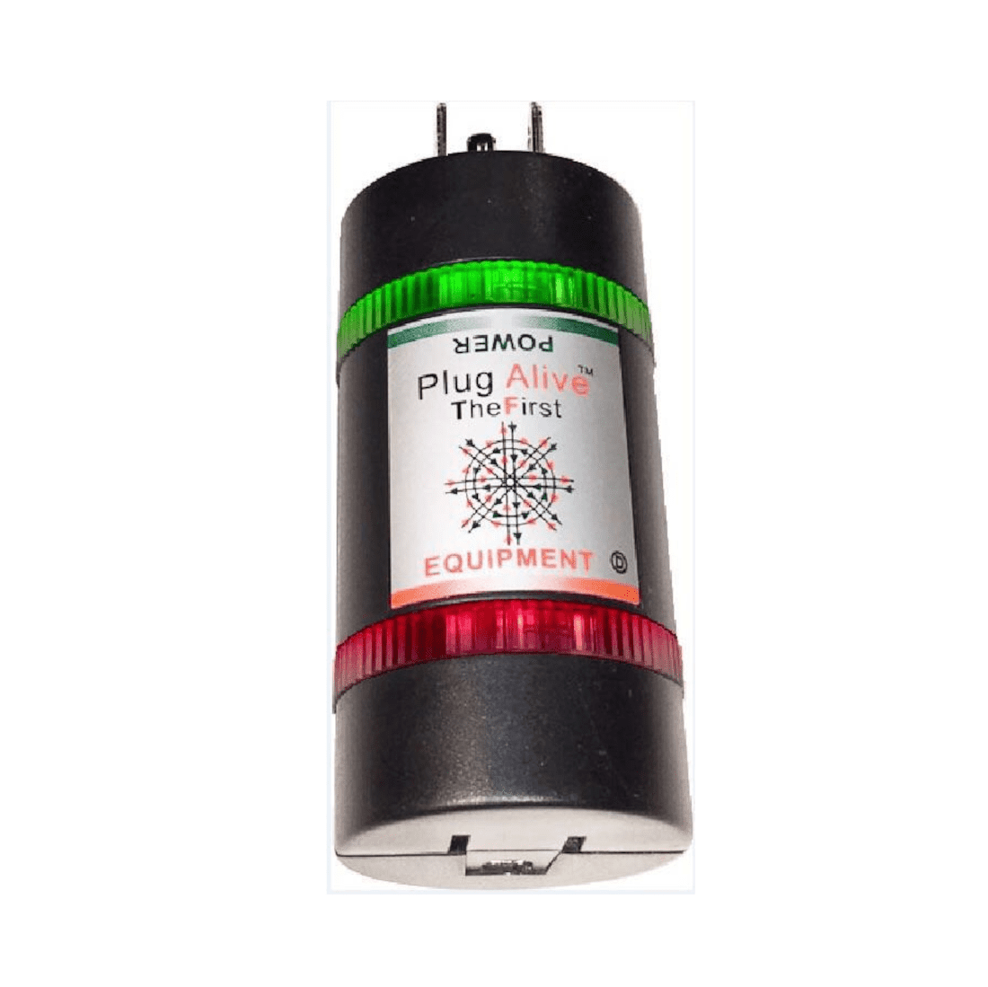 Image showing product in black with green and red transparent light bands.