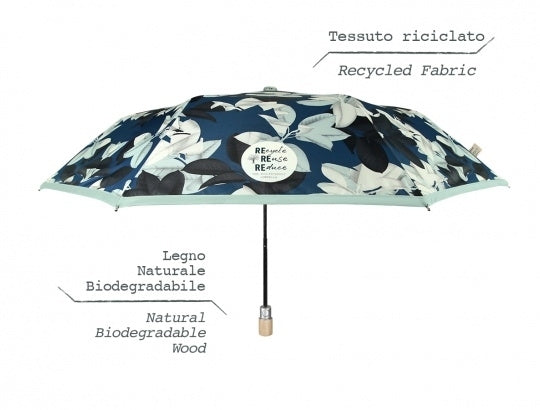 Perletti Green Automatic, Windproof Umbrella - Leaves