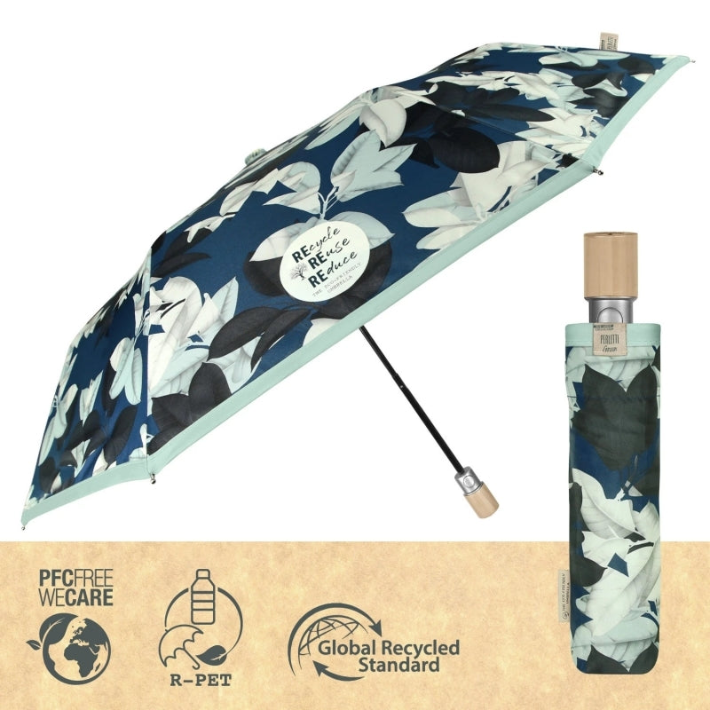 Perletti Green Automatic, Windproof Umbrella - Leaves