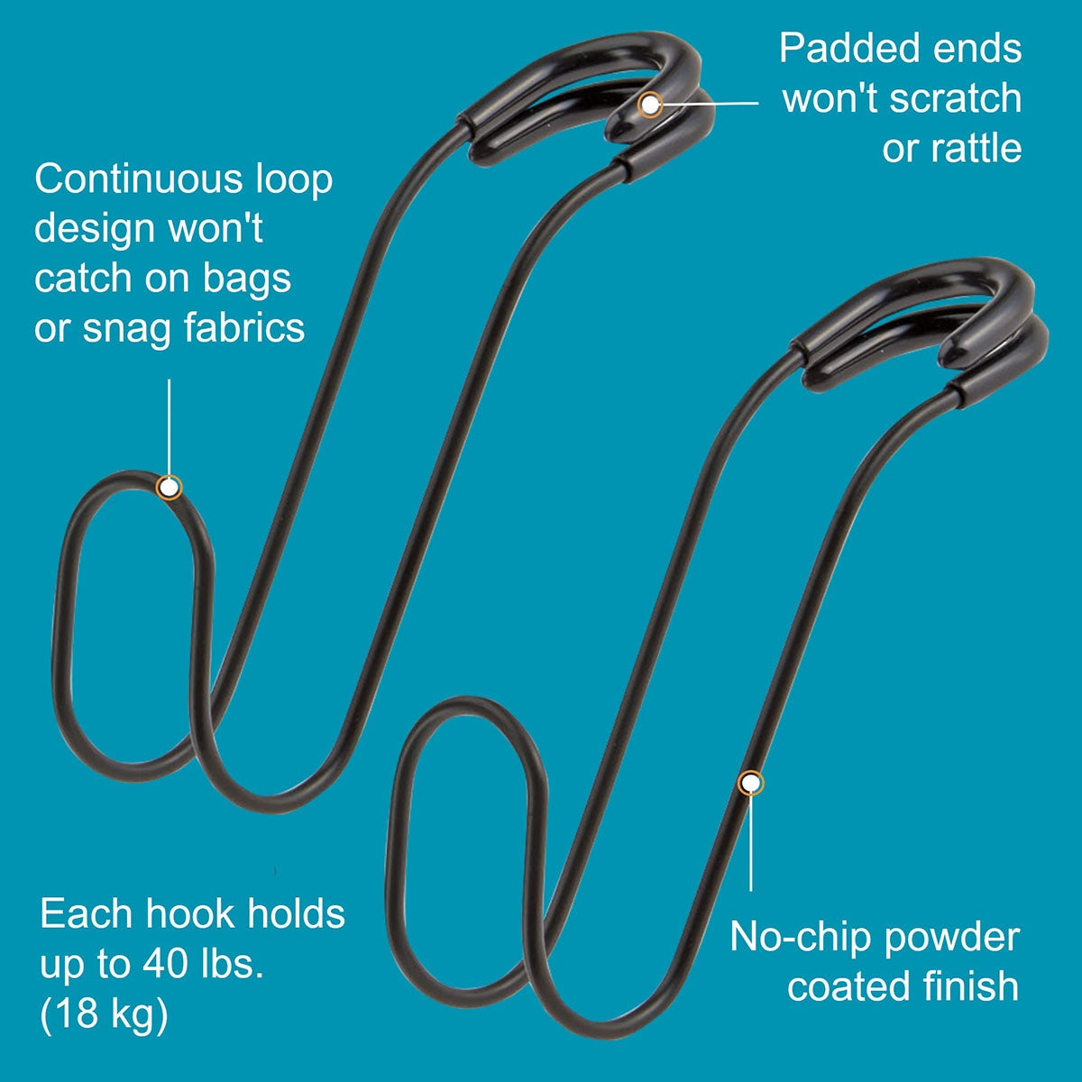 Talus High Road Contour Car Hooks - 2 Pack