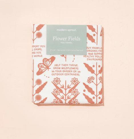 Modern Sprout Flower Fields Tea Towel