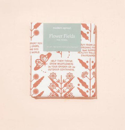 Modern Sprout Flower Fields Tea Towel