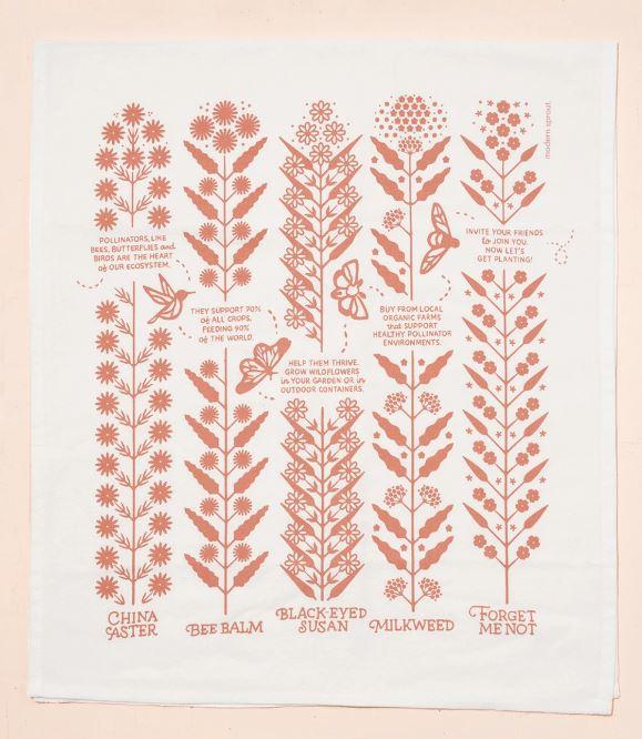 Modern Sprout Flower Fields Tea Towel