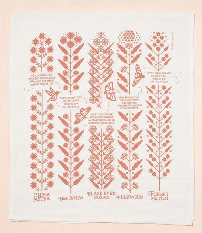 Modern Sprout Flower Fields Tea Towel