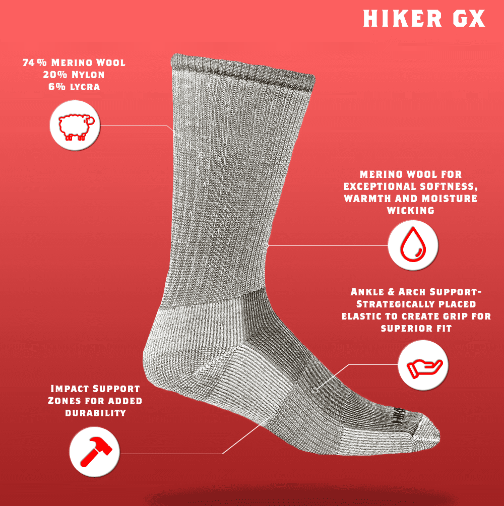 The Great Canadian Sox Co. Inc.J.B. Field's - "Hiker GX" 74% Merino Wool Crew SockSocks1016196