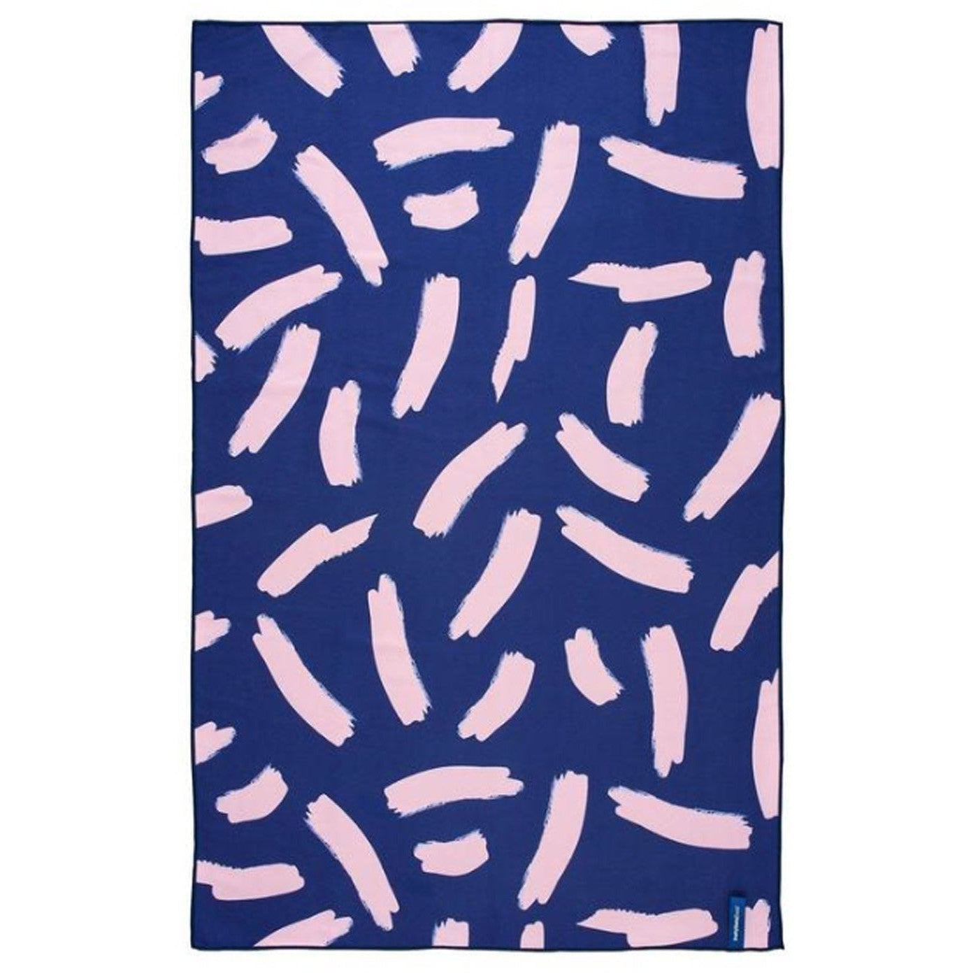 Image showing a colourful swash pattern in lavendar against a navy blue background.