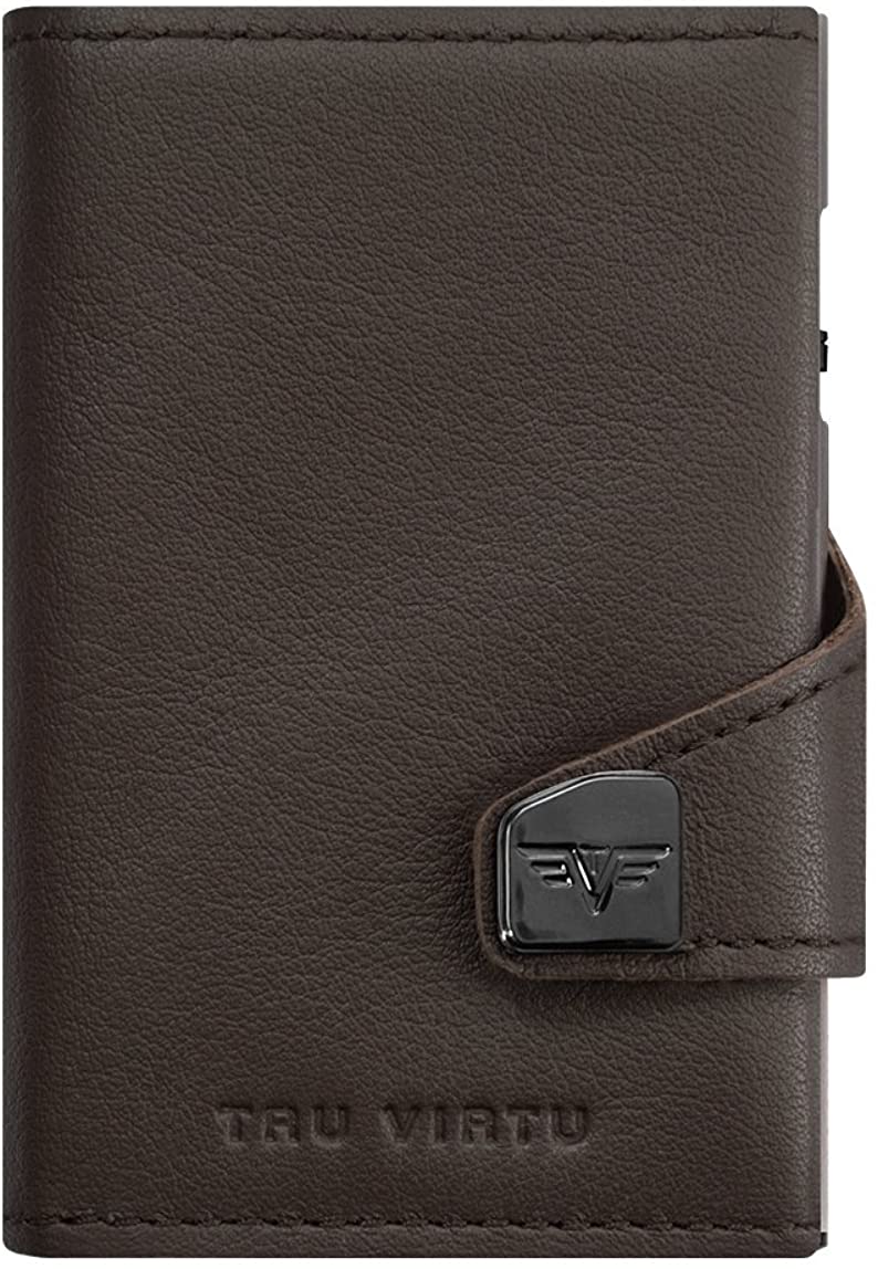 Tru Virtu - Click & Slide Wallet Brown Medium Front View